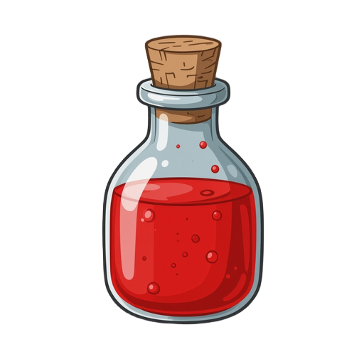 small red health potion ampoule