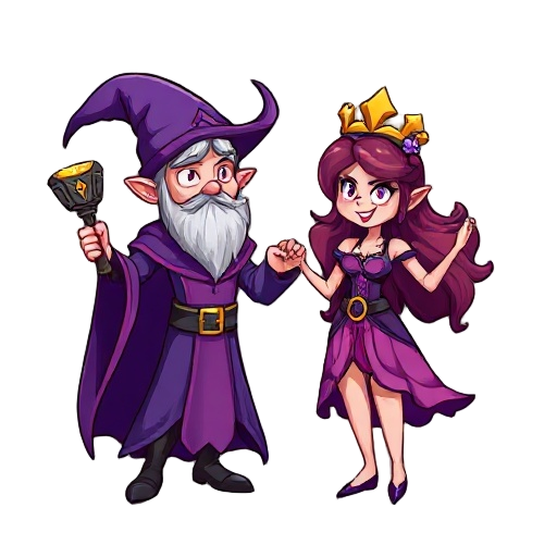 mago, mulher, roxo