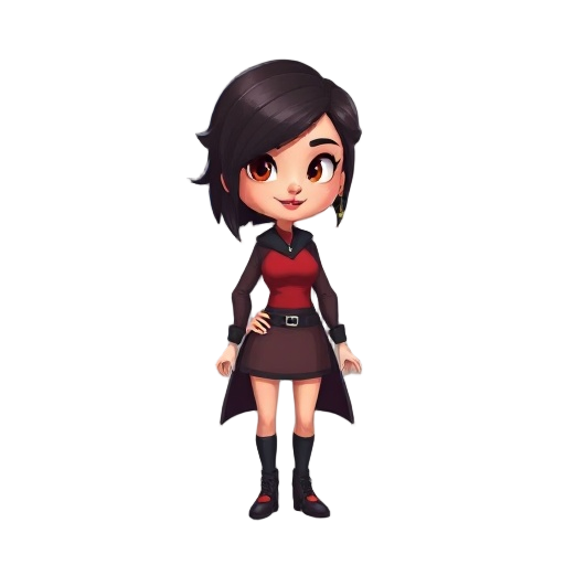 uma mulher com sobretudo marrom, cachecol vermelho, cabelo castanho escuro preto, e um chapéu 
