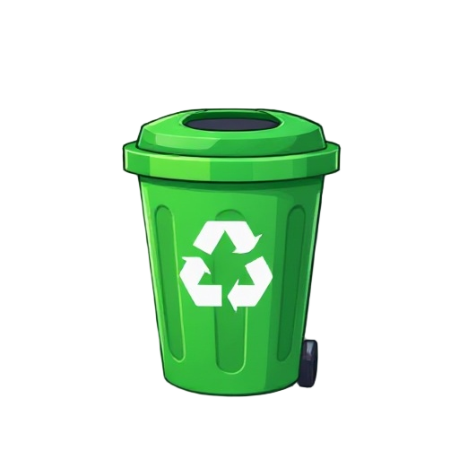 green recycling bin