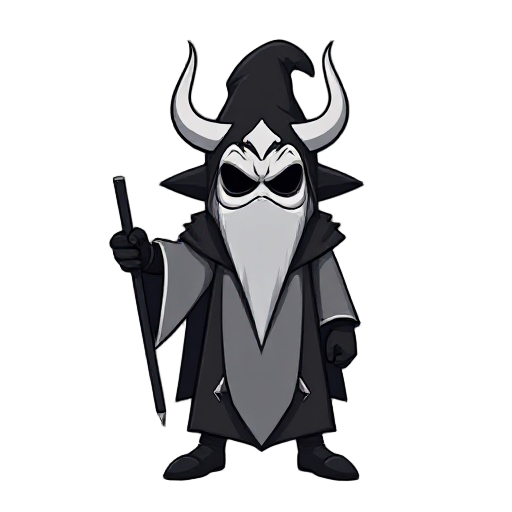 black mage with white mask, look like final boss