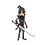 stickman like character but like warrior ,looks like chracter carrying long sword which was touching ground