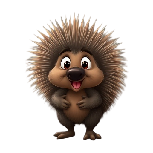 porcupine, farm frenzy 3 animals style, must be a mix of realistic and cartoonish