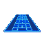 neon grid road with a blue palette, top view no depth