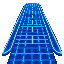 neon grid road with a blue palette, top view no depth