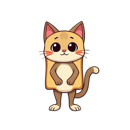 a hybrid of a slice of toast and a cat.