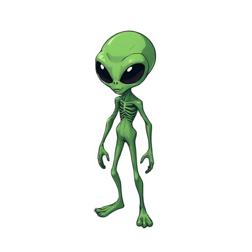 alien green and skinny creepy