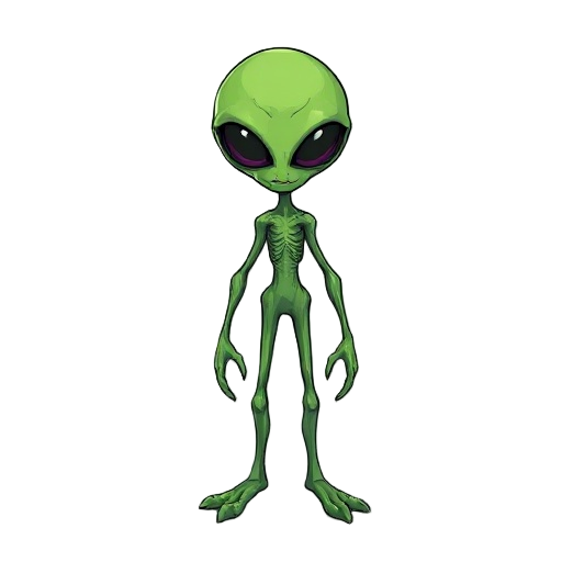 alien green and skinny creepy