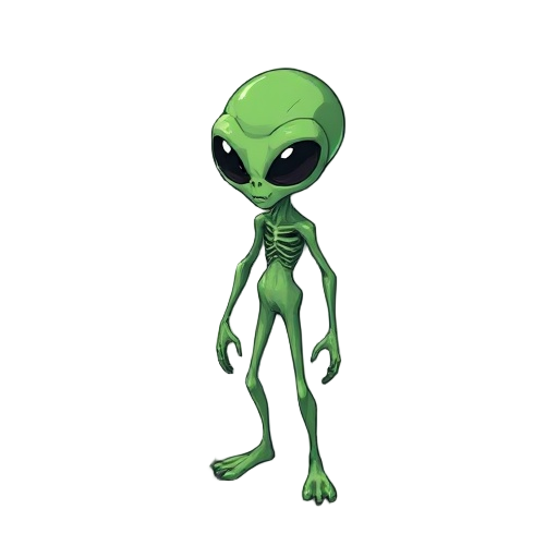 alien green and skinny creepy