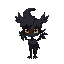 a black female creature with feathers, small wings and a semi-human body. 