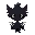 a black female creature with feathers, small wings and a semi-human body. 