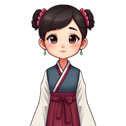 a girl wearing a hanbok with a korean feel.
