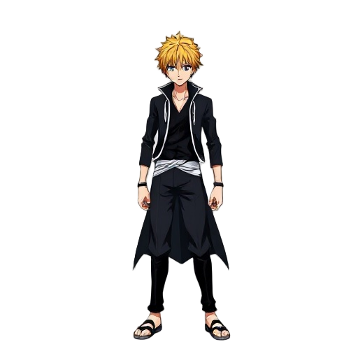 ichigo kurosaki in his first shinigami form from the manga bleach