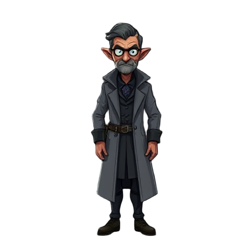 create a dark fantasy style scientist