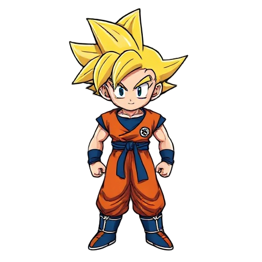 crie goku de dragon ball na versão super sayajin