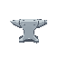 cute stylized anvil, soft metal texture, rounded edges, pastel steel color, not aggressive, visually balanced and minimal, gentle weighty presence