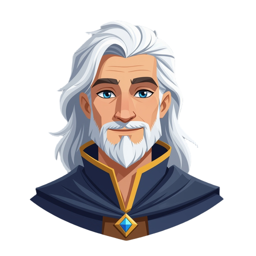 male human wizard with white hair