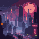 background de ciudad futurista pero oscura ambientada en blade runner y cyberpunk