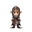 create a 2d pixel art character with a side-scrolling game style. the character should have a unique and recognizable design, featuring a fantasy/adventure theme. include the following animations: idl