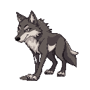 create a 2d side-scrolling game character based on a wolf. the wolf should have detailed animations for idle (standing still), walking, running, jumping, falling, and attacking. the design should be s