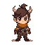 create a 2d pixel art character with a side-scrolling game style. the character should have a unique and recognizable design, featuring a fantasy/adventure theme. include the following animations: idl
