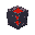 magic tetris block glowing red core cracked texturedark stone outline