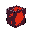 magic tetris block, glowing red core, cracked texture, dark stone outline, fiery particles, retro fantasy style, rpg game vibes, transparent background