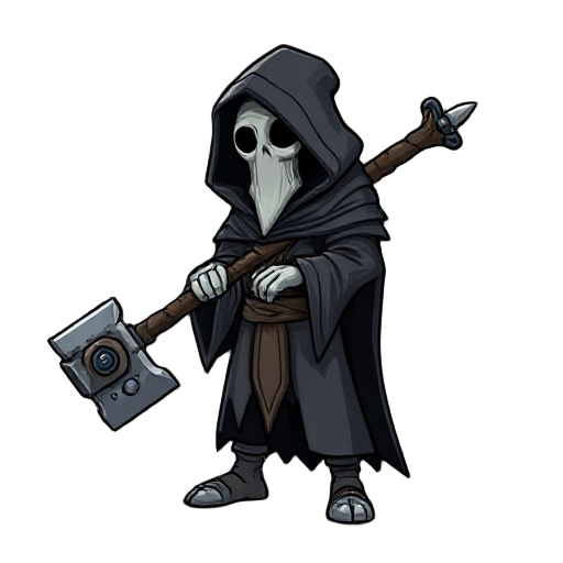 cloaked wraith dragging big hammer behind them
