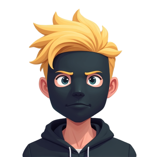 a blonded guy with a half-mask