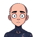 a humanoid being with a male body without a mouth and with completely white and bright eyes and with a universe inside its body with galaxies and stars visible inside it