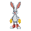 create a rabbit aqua with red shoes and yellow gloves