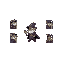 create a detailed pixel art frame animation for a game, where the final image is divided into multiple sub-images, each serving as a continuous animation keyframe. design the sequence to depict [a wiz