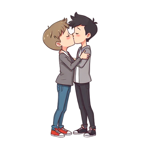 2 people kissing