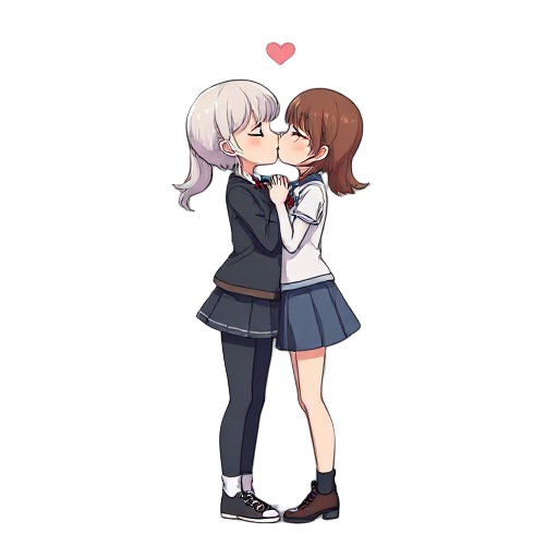 2 girls closeup kissing