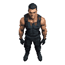 character based on solid snake from metal gear. make him muscular