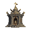 make a religious temple with weapons mounted on it. make it very large
