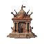 make a religious temple with weapons mounted on it. make it very large