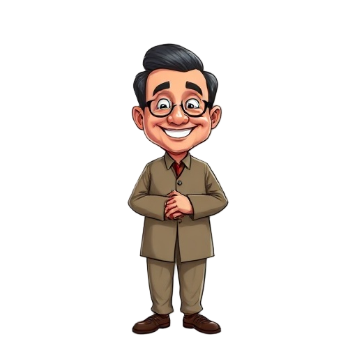 a corrupt bangladeshi politician male age 45 to 60, signature traditional dress code big smile