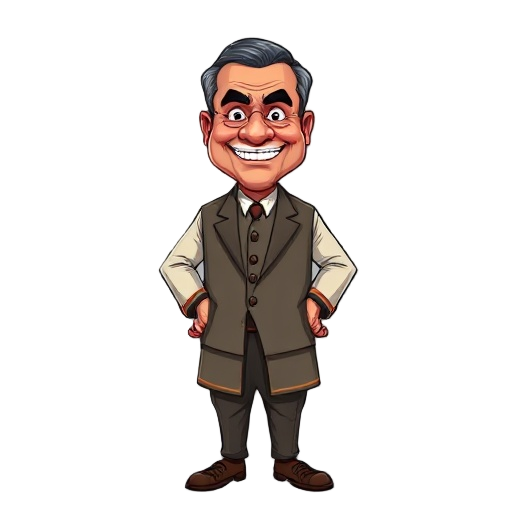 a corrupt bangladeshi politician male age 45 to 60, signature traditional dress code big sinister smile