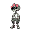 name: seriftype: friendly skeleton (humanoid)style: pixel artvisual highlight: a flower with a single eye in the center, growing from one of serif's eye sockets.the flower's roots extend wearing cargo pants, white shirt and red sneakers 