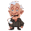 64  bit pixel art of an old man zoomed in with mouth open and an airpod resting on his tongue