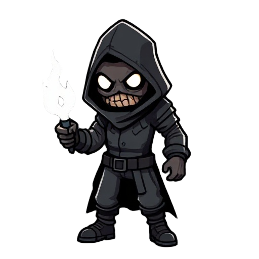 dead cells videogame protagonist "the prisoner" but with a white flame