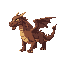 medieval  large dragon  with a clear walking posture. designed for a retro-style farm simulation game.