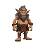 medieval  large troll  with a clear walking posture. designed for a retro-style farm simulation game.