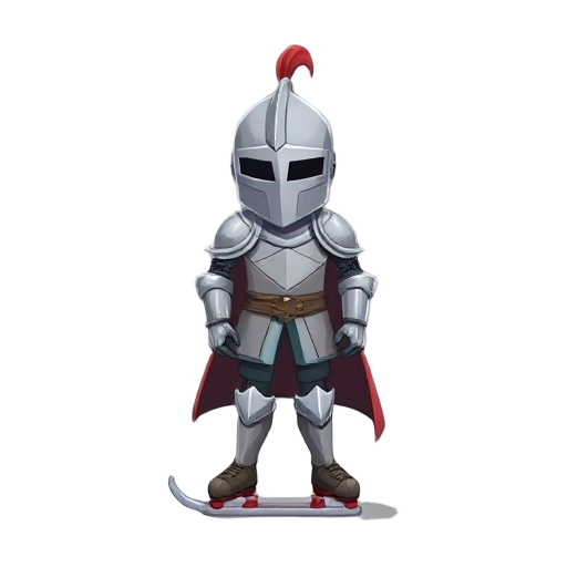 knight whit a skate in his feet
