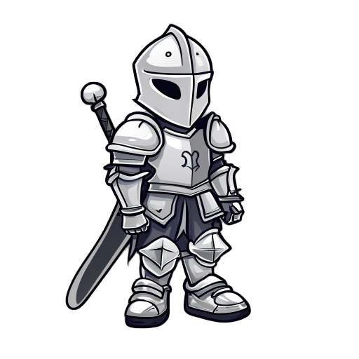 knight whit a skate in his feet