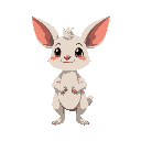 cute creature with big ears standing up on 2 legs. 