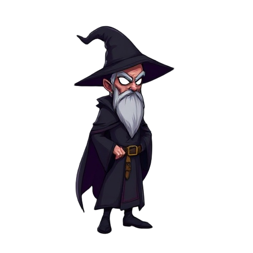 evil dark wizard, side view