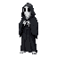 side view ghost with black robe with arms down