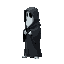 right side view ghost with black robe with arms down